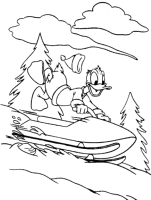 A coloring page of donald duck
